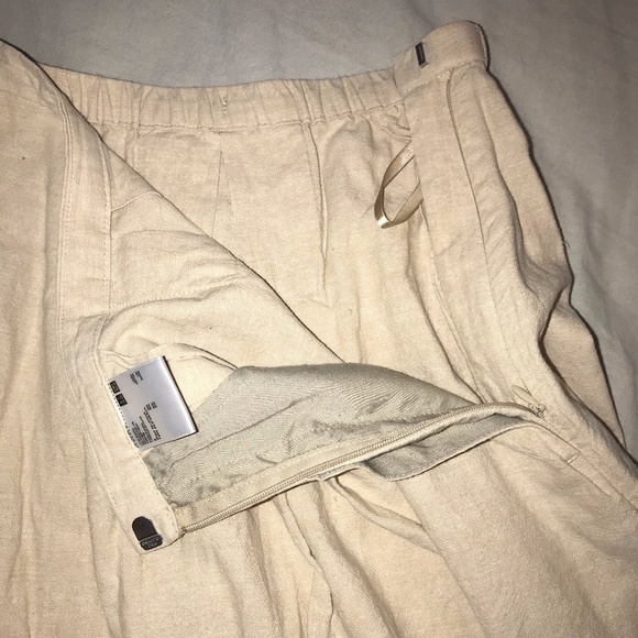 Uniqlo Linen ecru (cream-coloured) high-waisted skirt size S - Picture 12 of 12